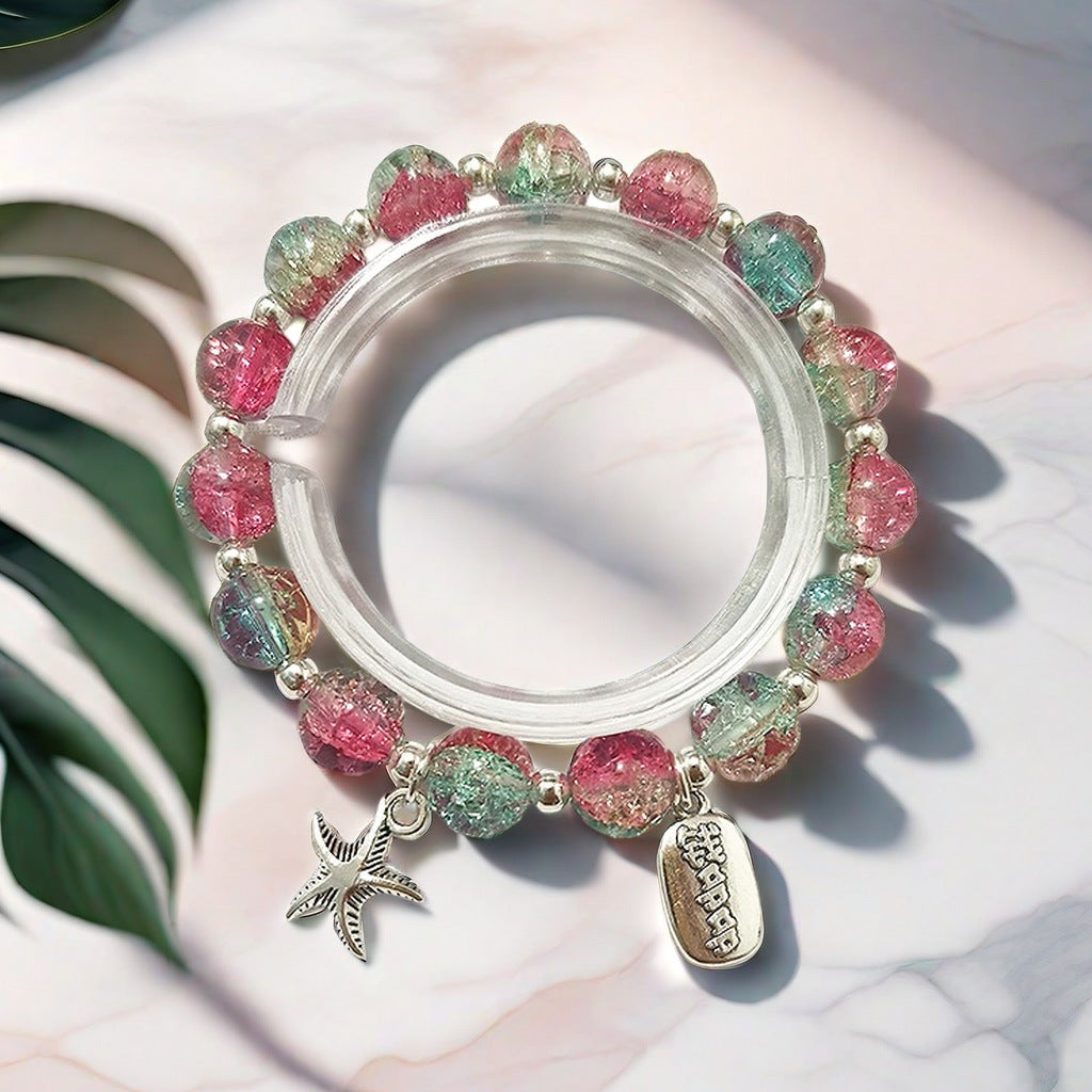Fantasy Flower Glazed Female Gradient Contrast Bracelet