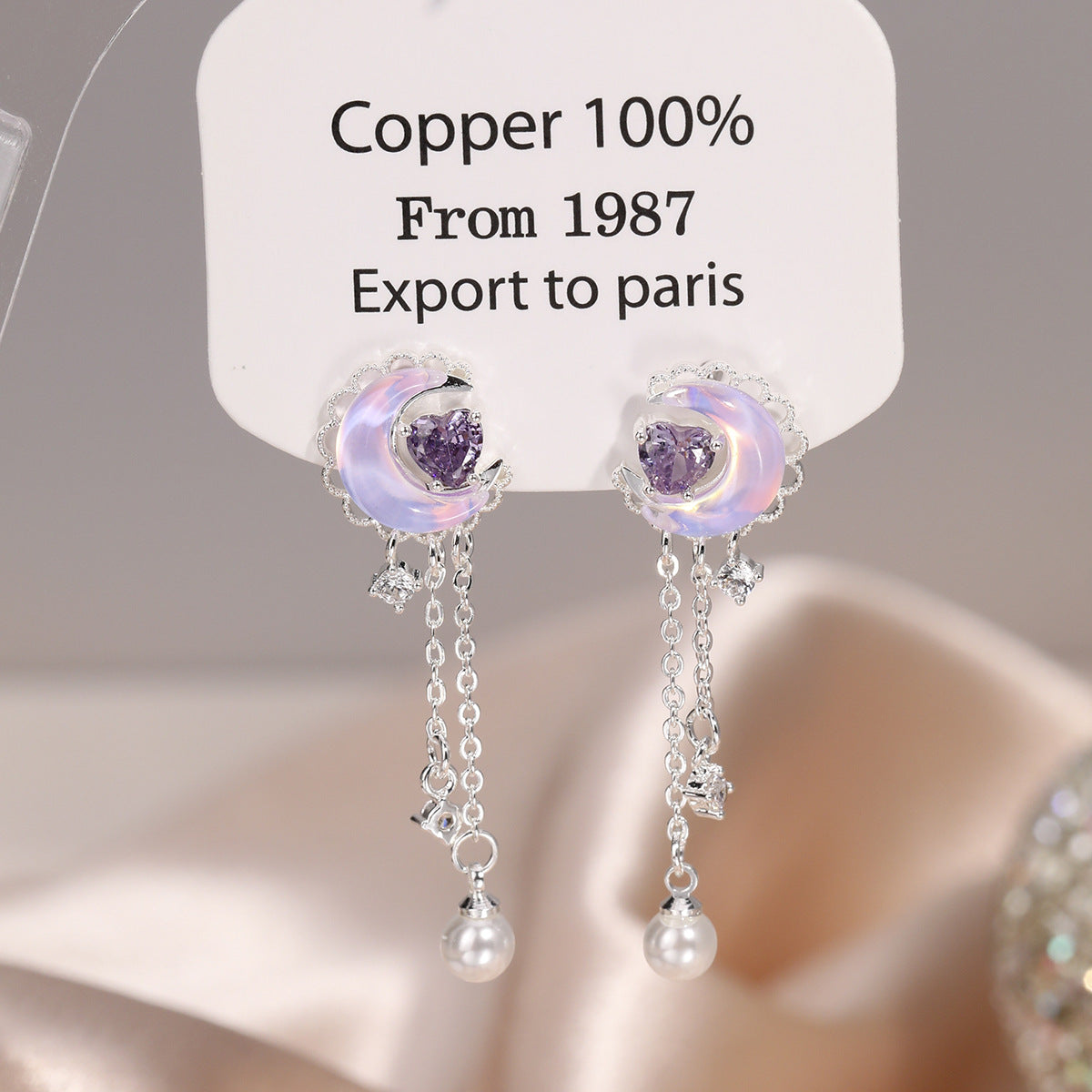 Women's Star Ear Sterling Sier Vintage Mori Style Zircon Niche Moonstone Stud Earrings