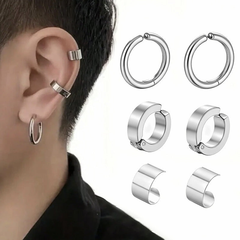 Korean Style Titanium Steel Ear Clips Clip Earrings