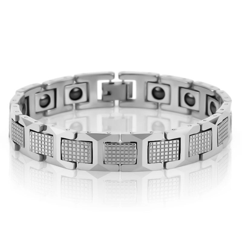 Women's & Men's Adjustable Titanium Steel Curved Can Carve Writing Stainless Gold Bracelet