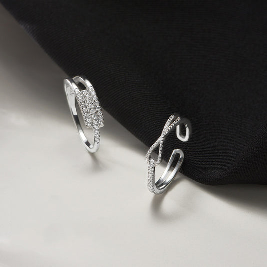 Women's Adjustable Niche Design Fashion Knotted Cross Rings