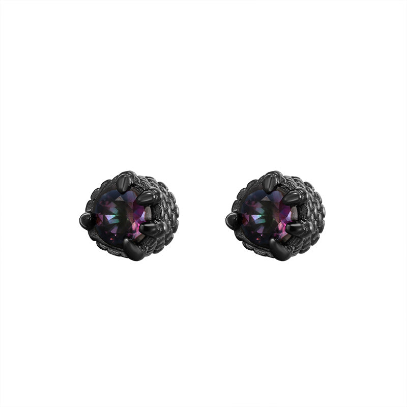 Dragon Claw Without Pierced Red Elegant Mini Fashion Male Stud Earrings