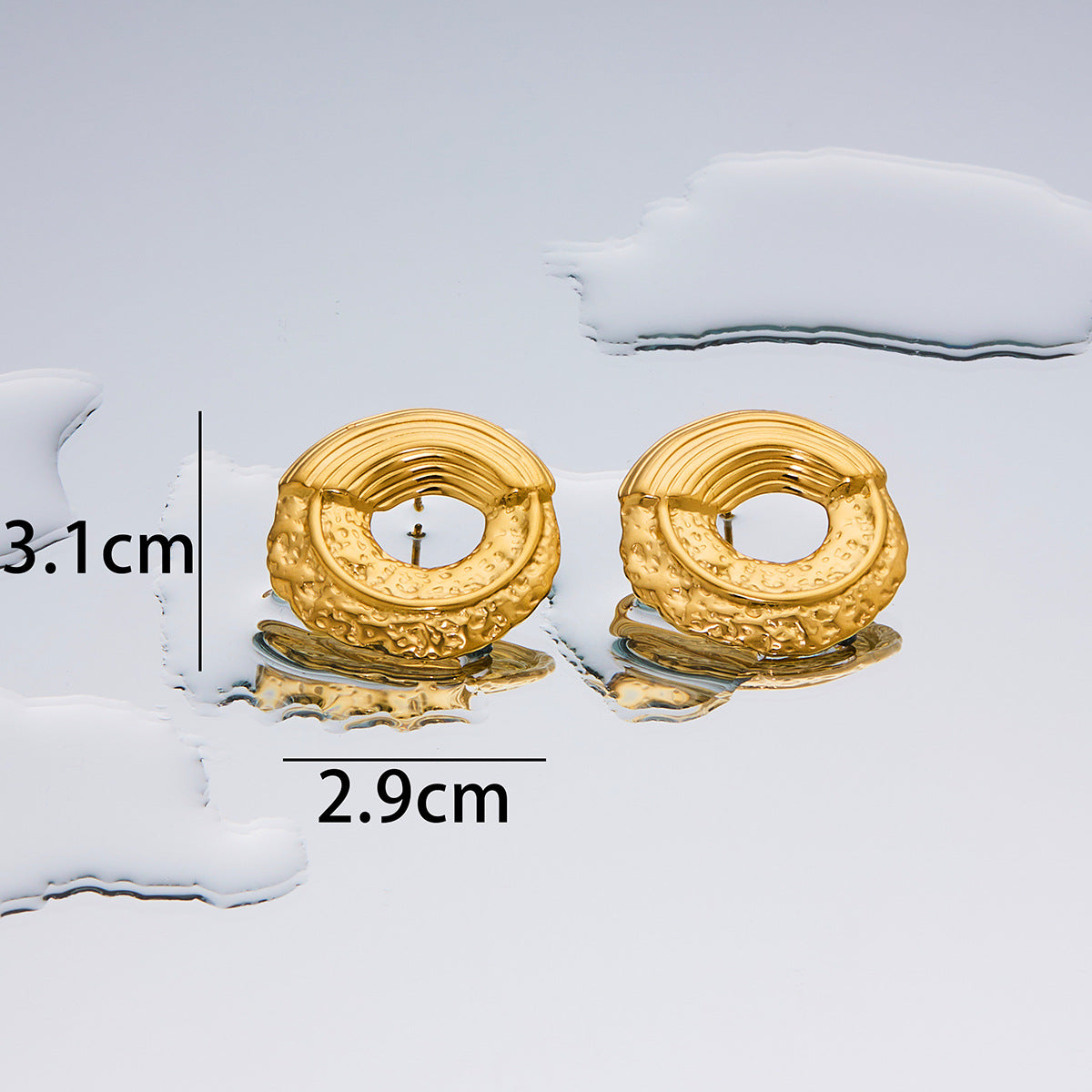Women's Fashion Exaggerated Titanium Steel Ear High Sense Design Electroplating Stud Earrings