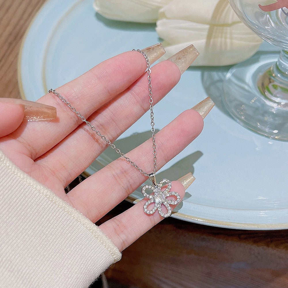 Stainless Steel Copper Opal Ginkgo Leaf Clavicle Day Gift For Necklace