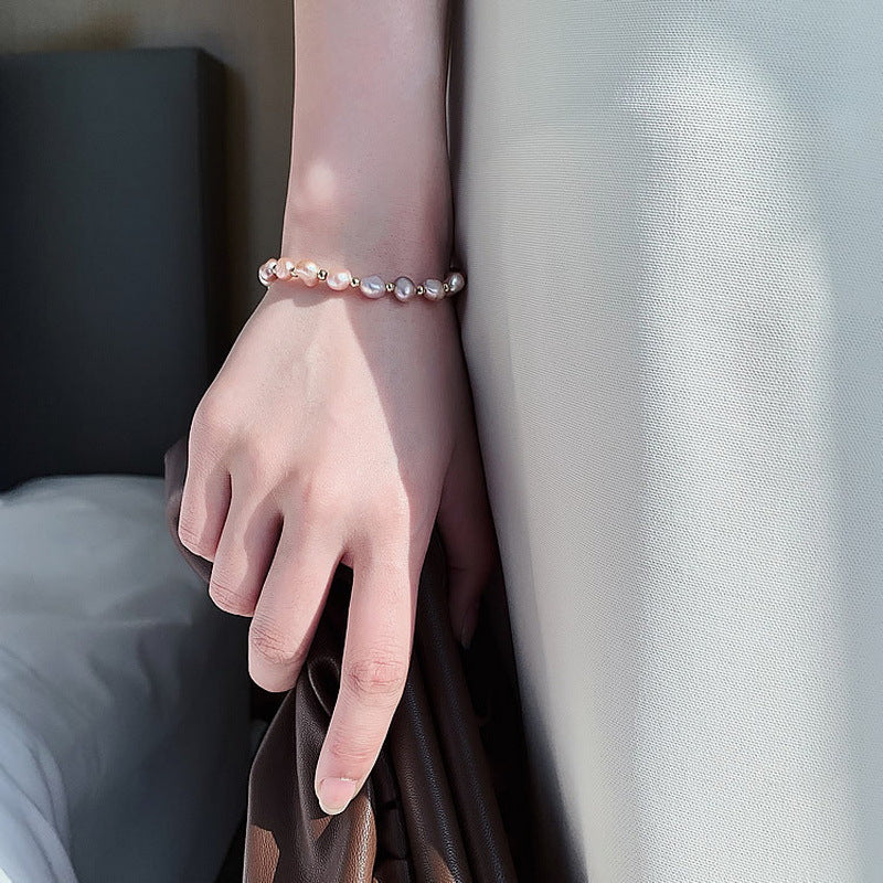 Niche Design Elegant Champagne Imitation Pearl Bracelets