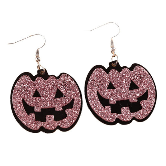 Halloween Design Sense Grimace Pumpkin Acrylic Creative Funny Earrings