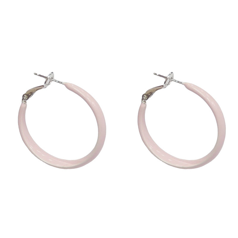 Women's Simple Dripping Oil Round Niche Personality Unique Design Light Earrings