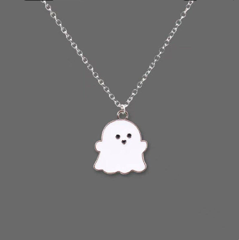 And White Ghost Sweet Cool Creative Necklaces