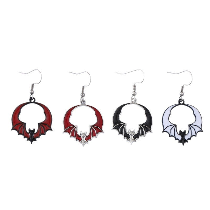 Eccentric Personality Dark Bat Halloween Series Earrings