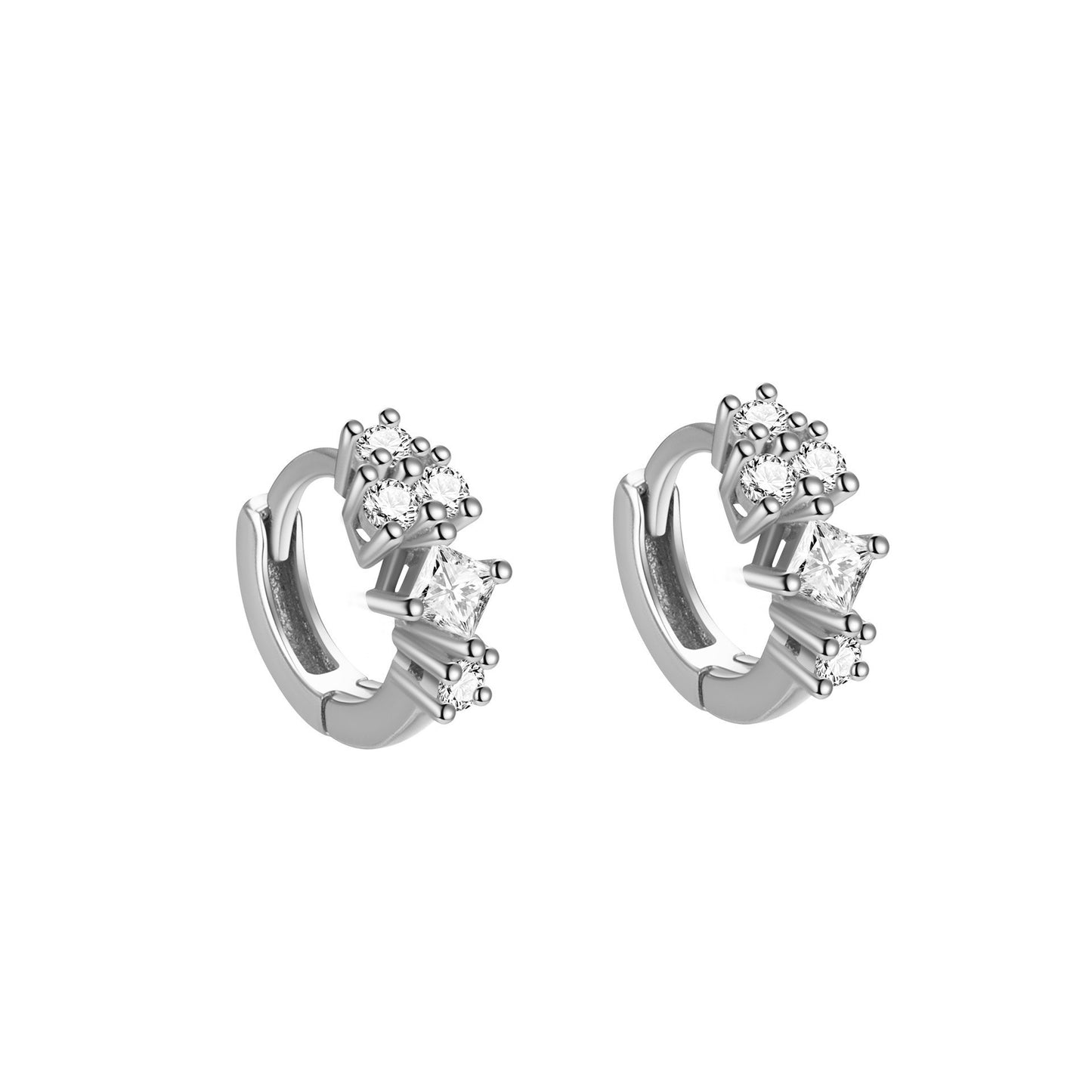 Women's Sterling Sier Zircon Fashion Ear Punk Earrings