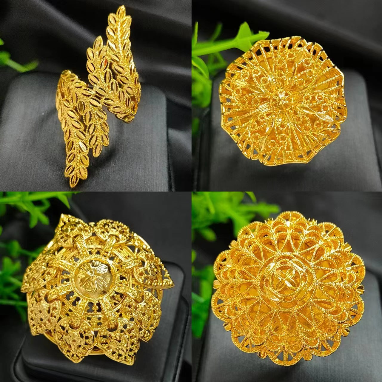Women's Gold-plated Wheat Index Finger Does Not Fade Design Copper Ring