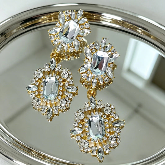 Women's Vintage Court Crystal Light Luxury High Sense Niche Earrings