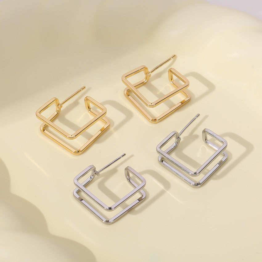 Geometric Double Layer Retro Wind Premium Earrings