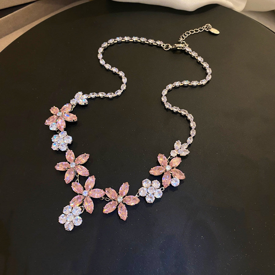 Style Zircon Irregular Flower Light Luxury High-grade Clavicle Chain Fashion Necklaces