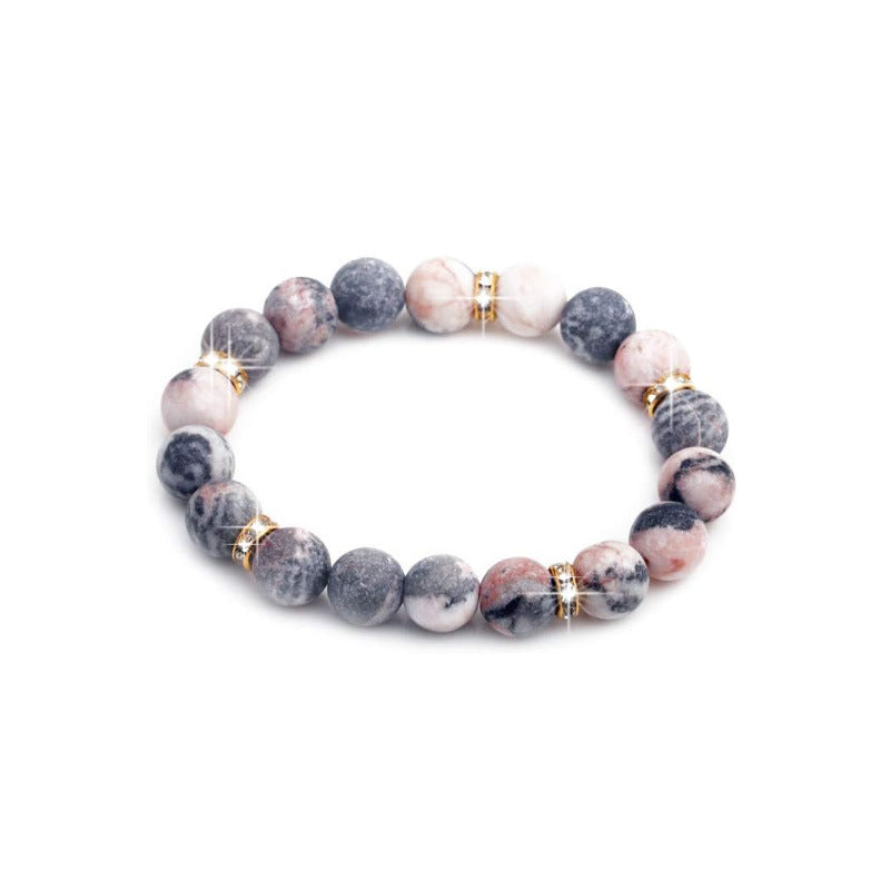 Classy Pink Zebra Hoop Elastic Beaded Bracelet