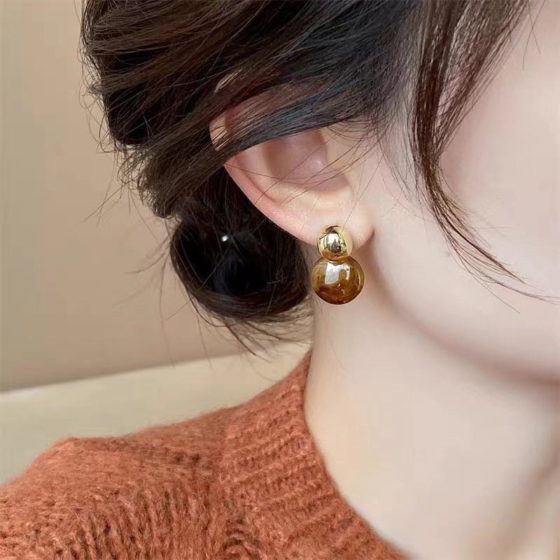 Women's Retro Resin Simple Graceful High-grade Geometric Earrings