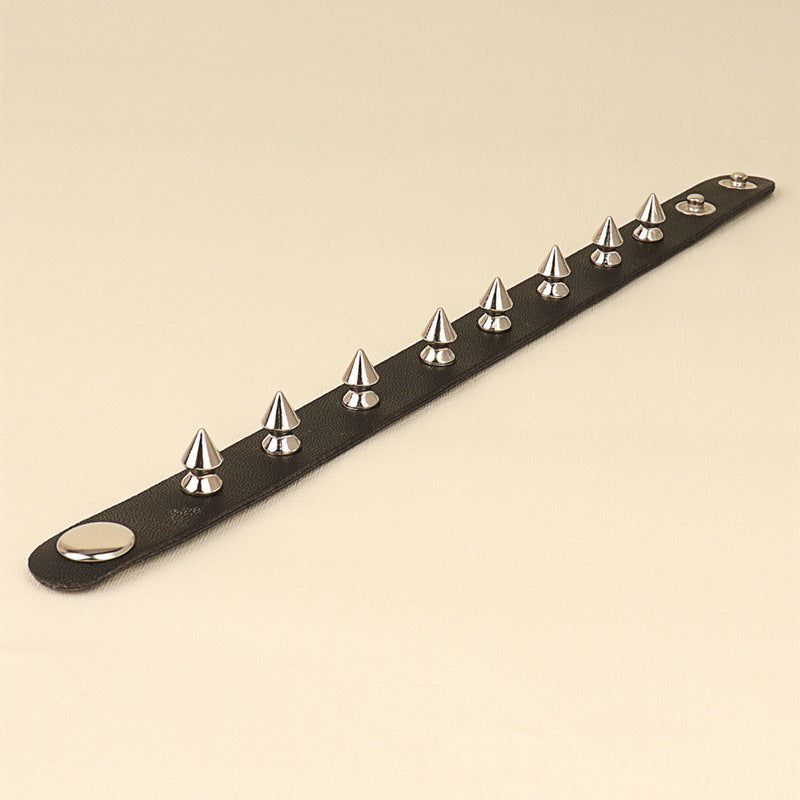Punk Fashion Rivet Personality Couple Leather Rock Bracelets