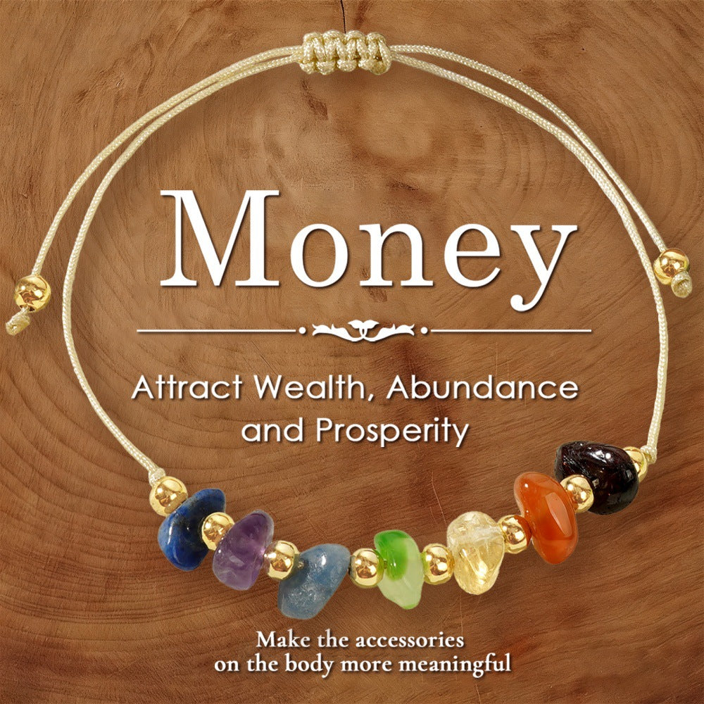 Irregular Natural Stone Colorful Hand-woven Adjustable Bracelets