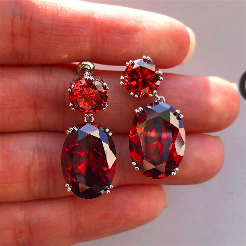 Graceful Fashionable Egg-shaped Large Zircon Optional Rings