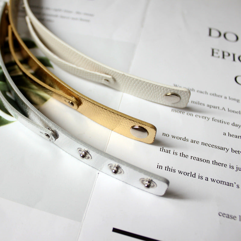Wrist Strap Imitation Leather Personalized Letter Drop Oil Snap Bracelet