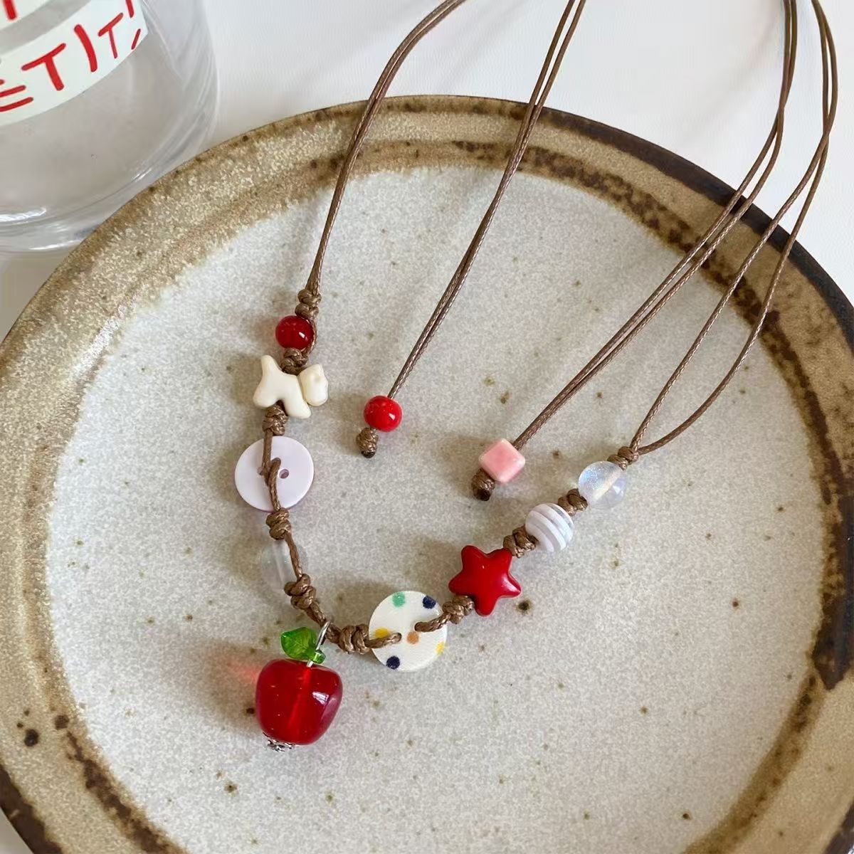 Sweet Apple Cute Button Niche Clavicle Chain Cartoon Gifts For Necklace