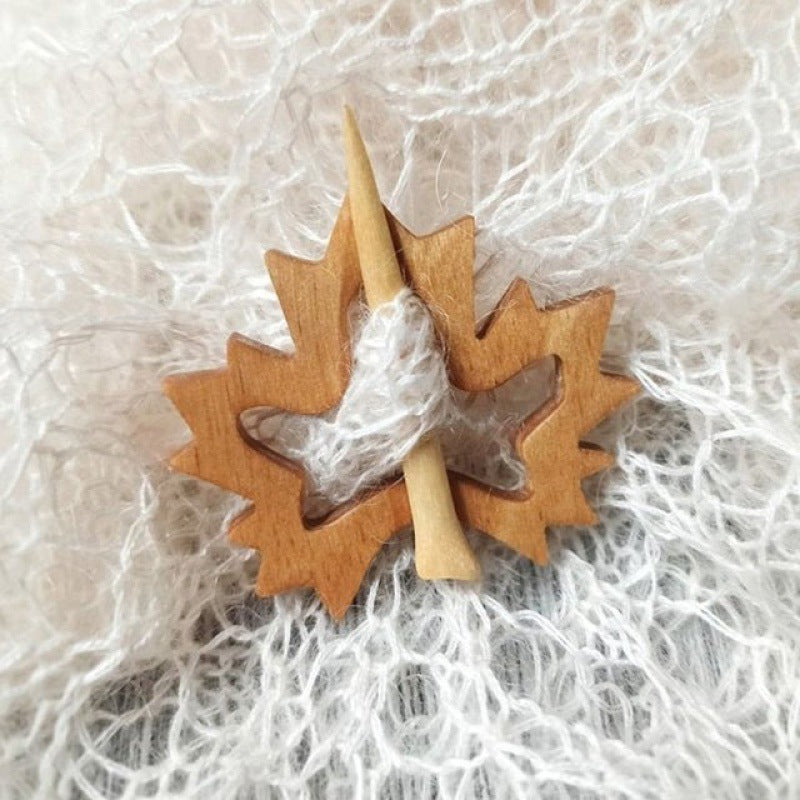 Wooden Brooch Winter Scarf Pin Animal Brooches