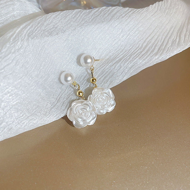 Women's Sier Crystal Flowers Exquisite Sweet Light Rings