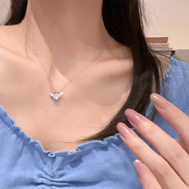 Missing Heartbeat Angel Love Female Light Luxury Minority Design Sense Necklace