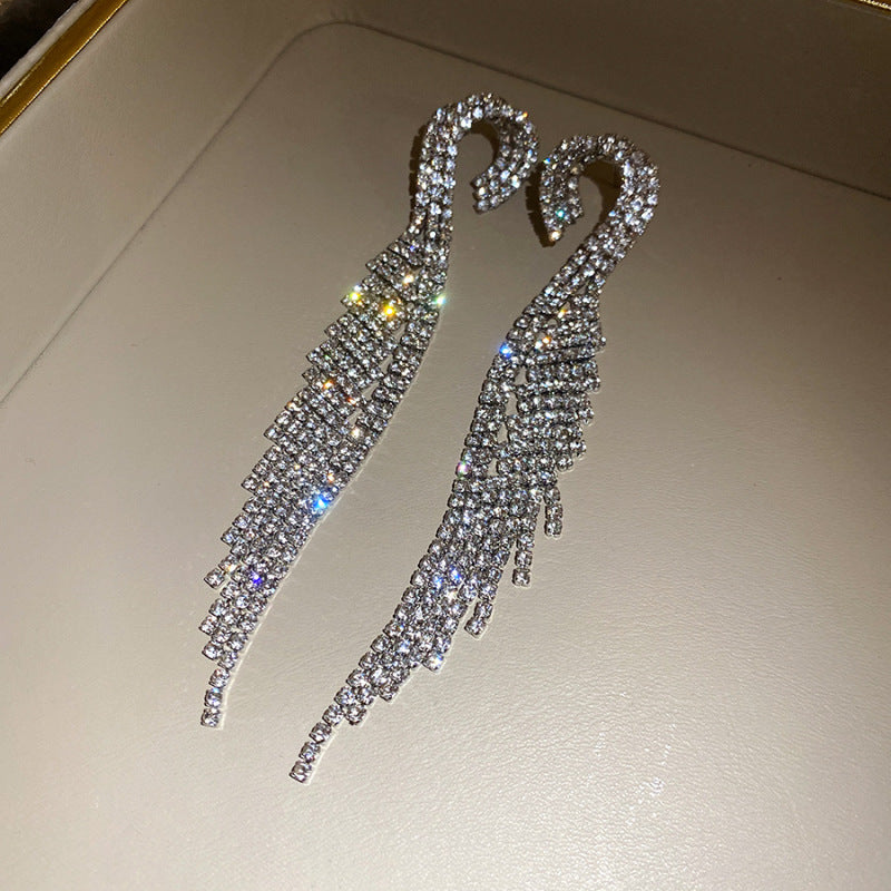 Women's Sier Diamond Tassel Light Luxury High-grade Simple Rings