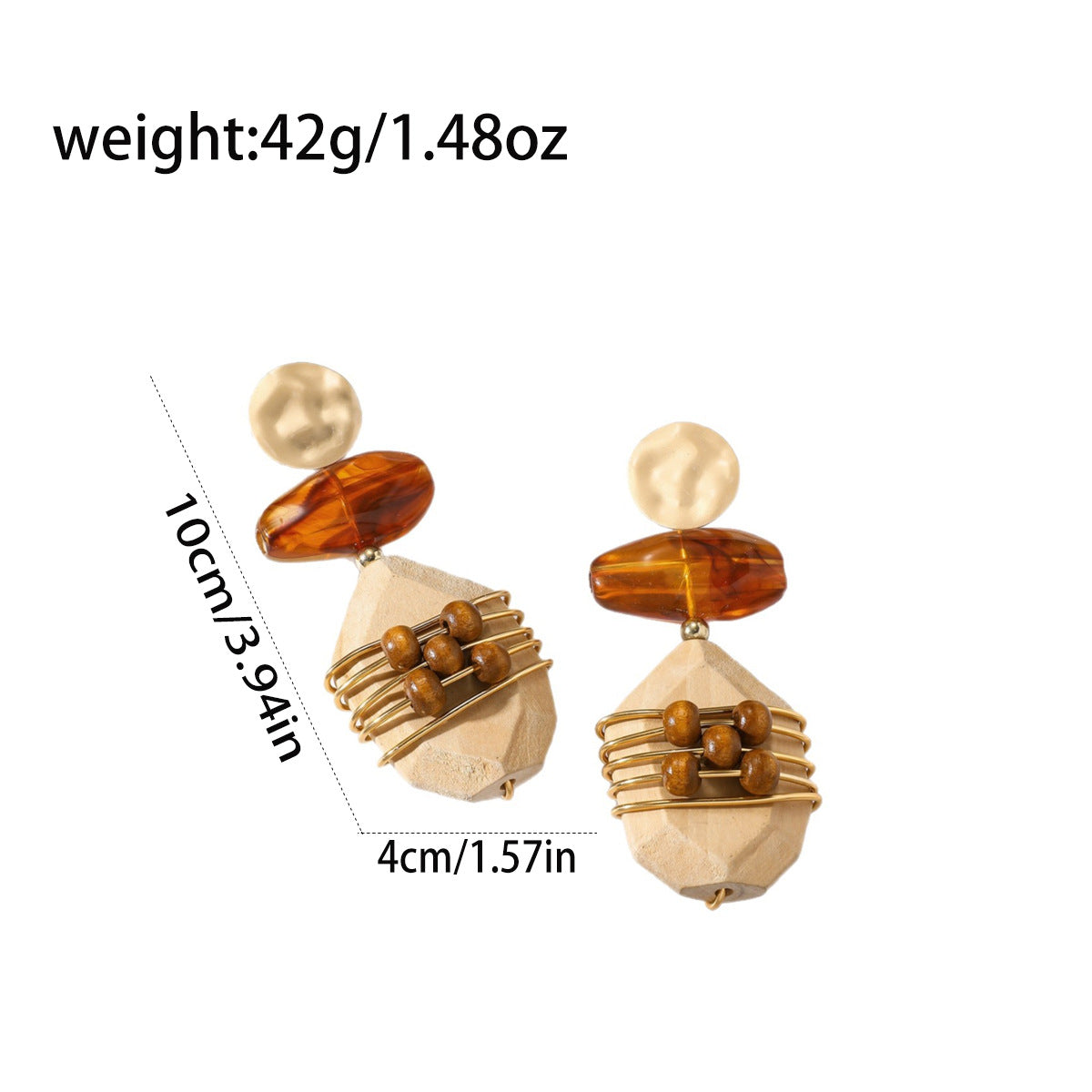 Women's Coffee Color Stitching Geometric High-grade Light Luxury Minority Rings