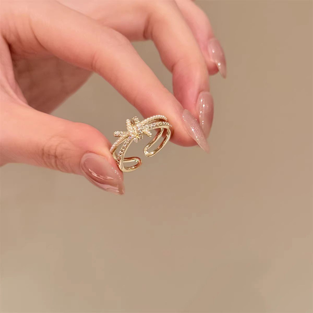 Zircon Simple Female Opening Adjustable Index Finger Light Luxury Rings