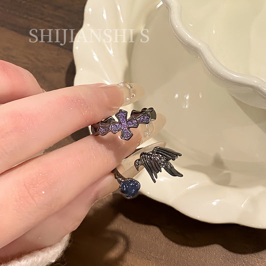Ten Chapters Street Black Purple Wings Symbiosis Ring