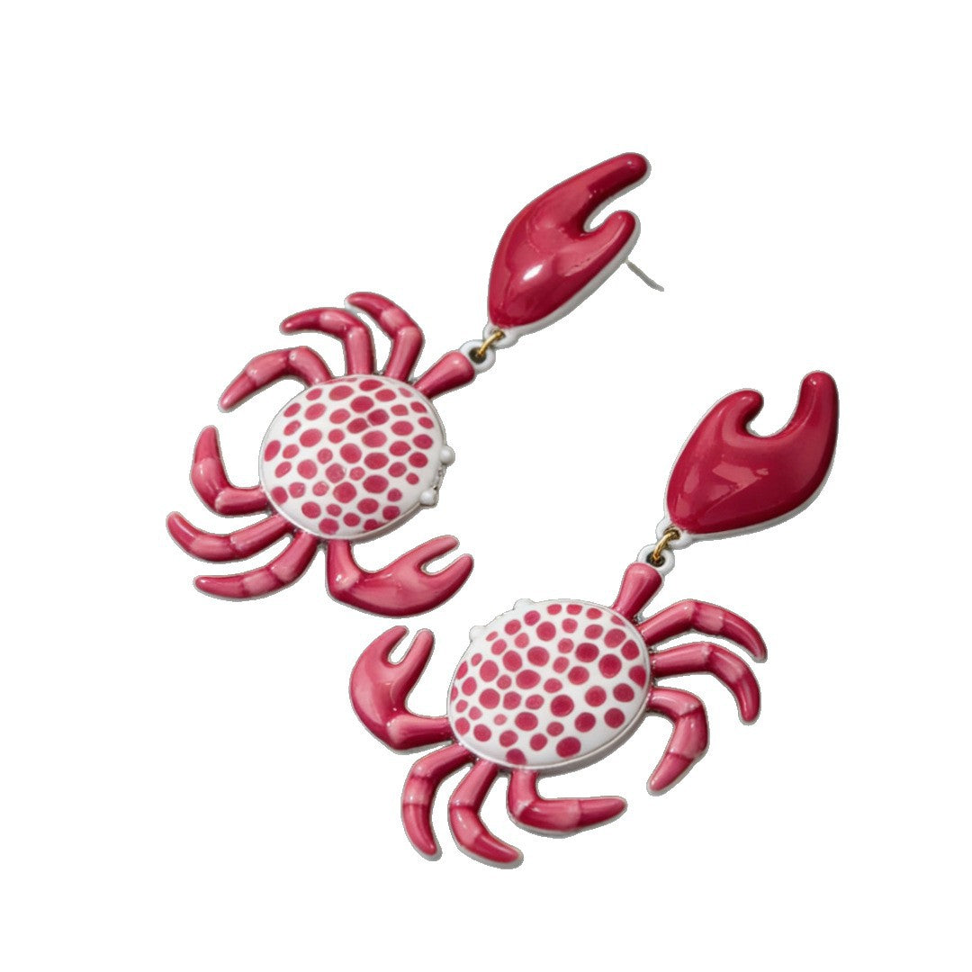 Personalized Crab Cute Light Luxury Minority Beach Earrings
