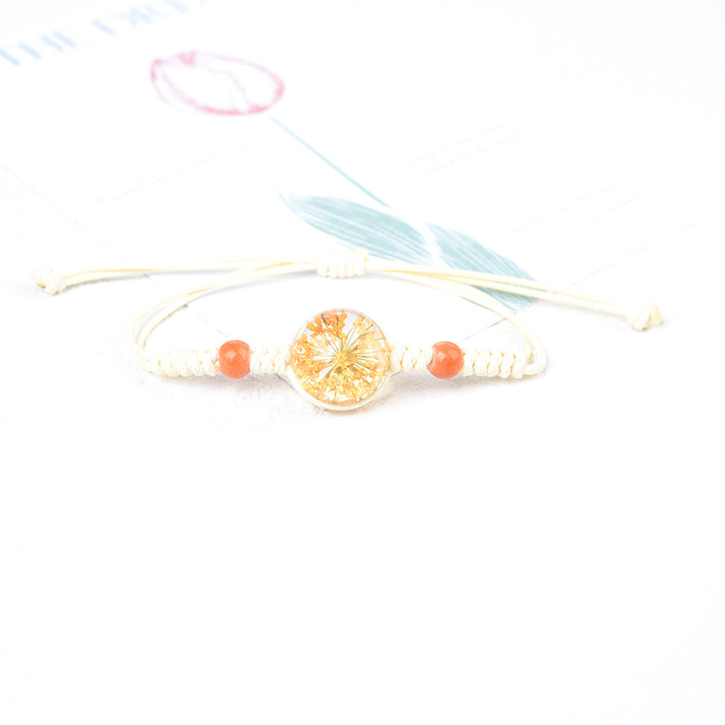 Style Real Flower Starry Lace Ceramic Beads Gift Bracelet