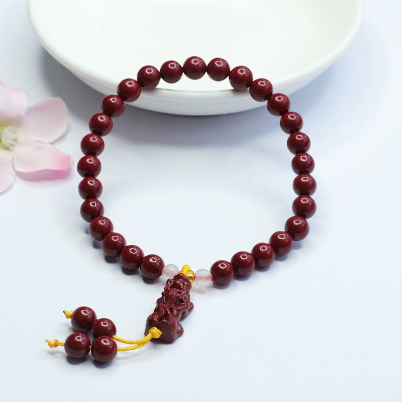 Cinnabar Purple Gold Sand Blessing Card Chalcedony Chinese Live Bracelets