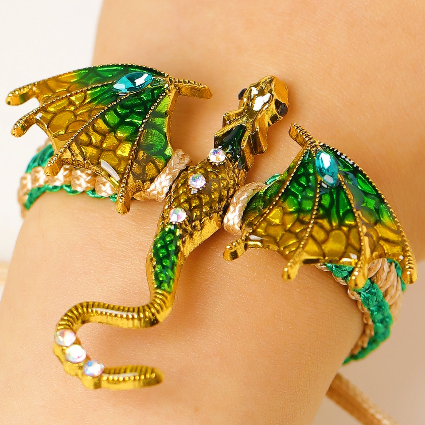 Men's Retro Colorful Oil Dragon Female Exaggerated Personalized Bracelet