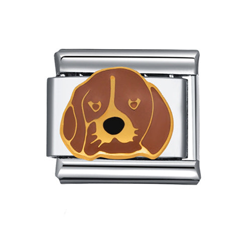 Hot Stainless Steel Italian Module Puppy Pattern Free Bracelet