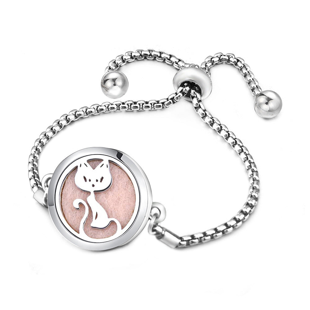 Angel Wings Mosquito Repellent Stainless Steel Essential Oil Perfume Box Bracelet