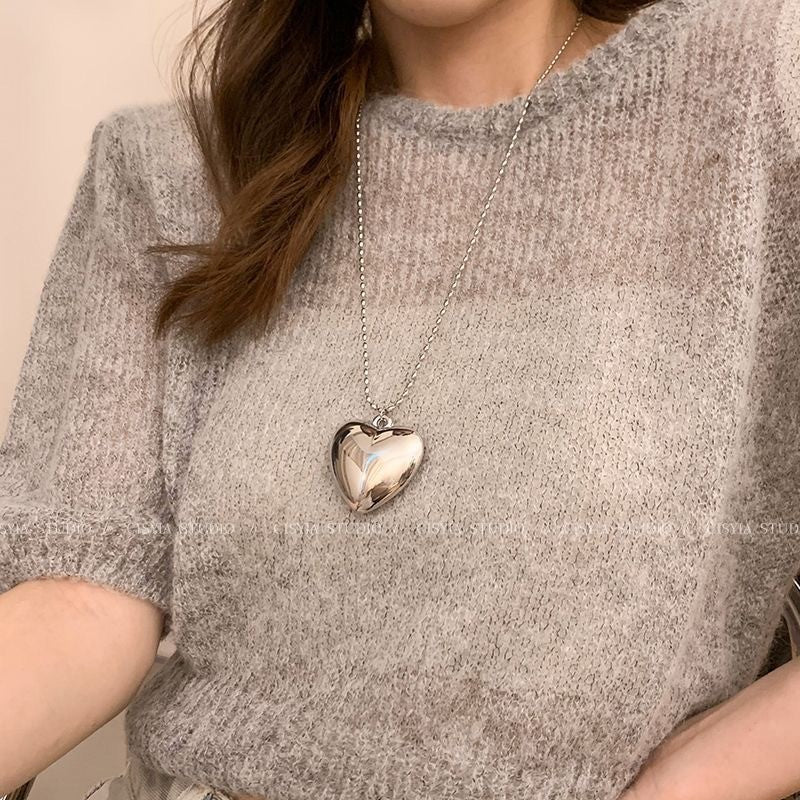 Women's Autumn Korean Style Sier Sweater Chain Necklaces