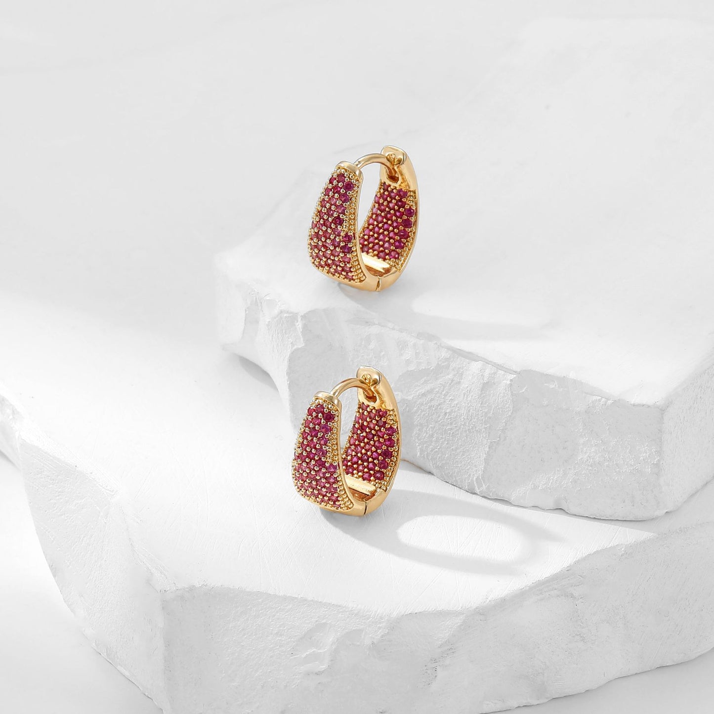 Colorful Light Luxury Geometric Triangle Exquisite Ear Buckle