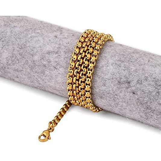 Men's Square Pearl Chain Keel Ornament Gold Necklaces