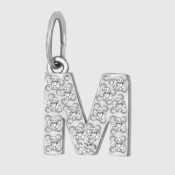 Letter Double Titanium Steel Rhinestone Zircon Earrings