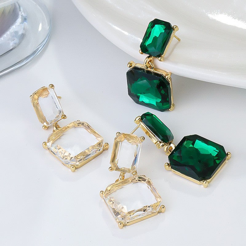 Women's Square Geometric Steel Needle Simple Niche Stud Earrings