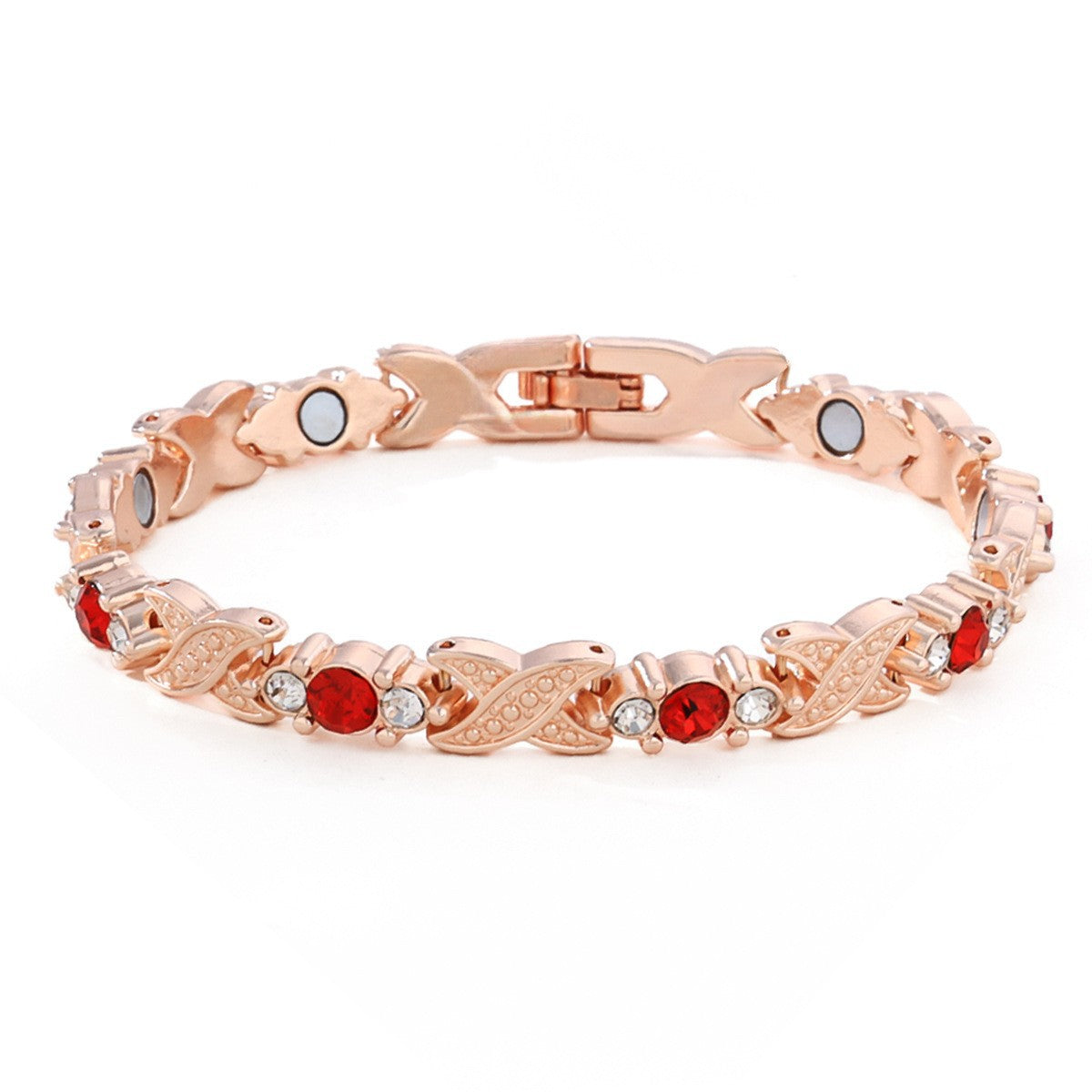 Women's Adjustable Leaves Magnet Alloy Diamond Fashion Bracelets