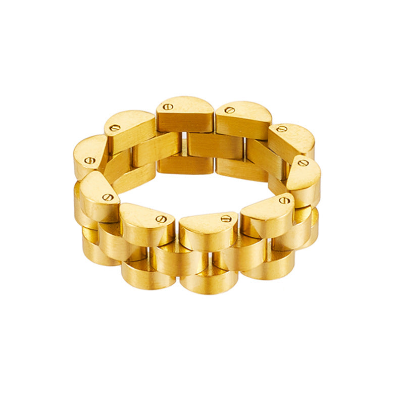 Men's Fashion Titanium Steel Lady Couple Strap Gold Hip Ring