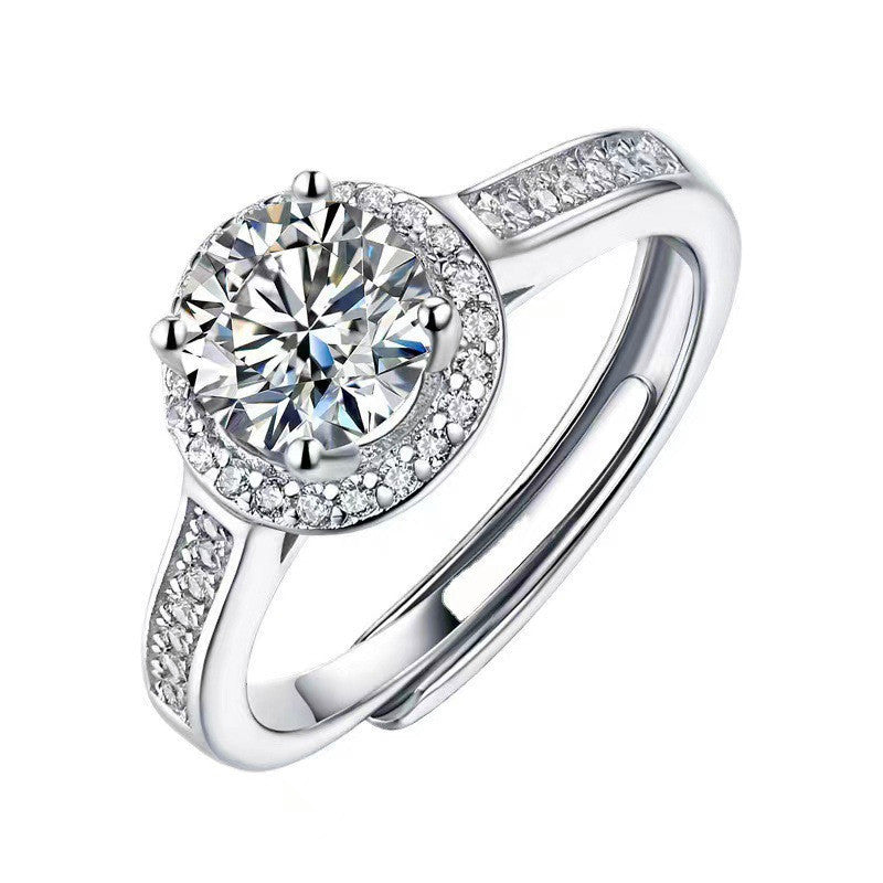 Moissanite Six Claw Karat Eight Hearts Arrows Rings