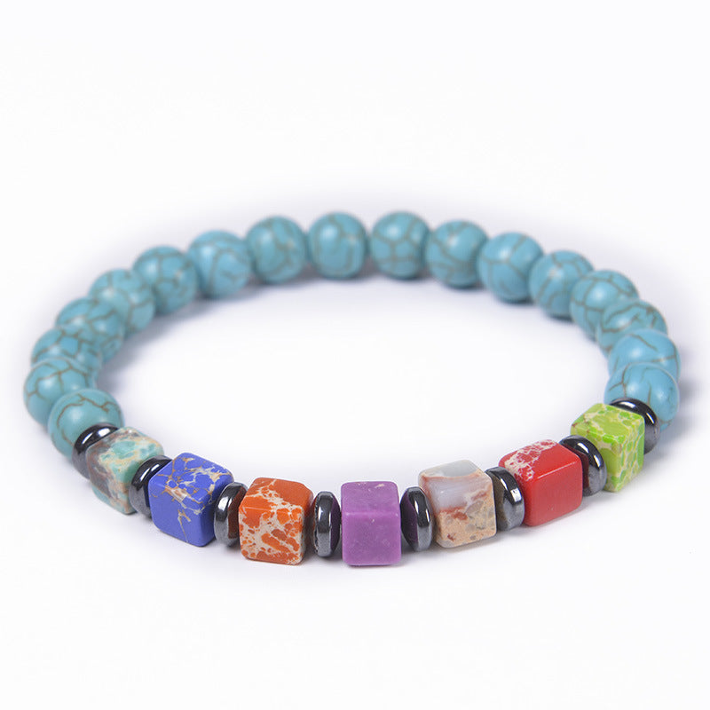 Colorful Stone Handmade Elastic String Natural Tiger Bracelets