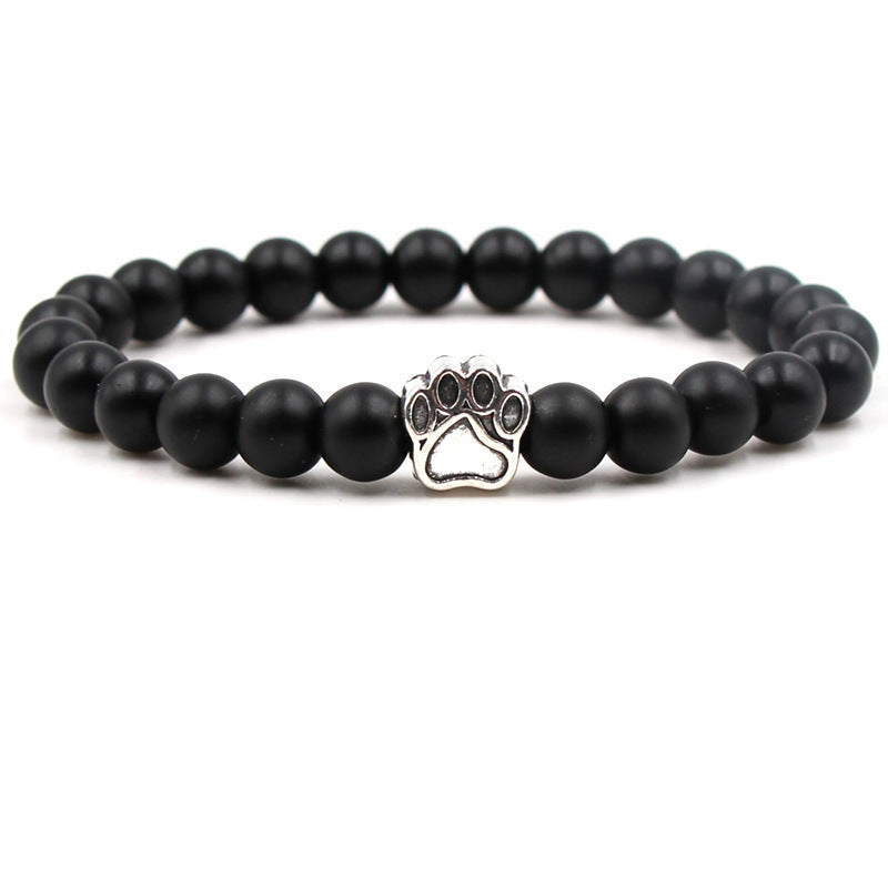 Holiday Gift Beaded Adjustable Foot Volcanic Rock Obsidian Turquoise Dog's Bracelets