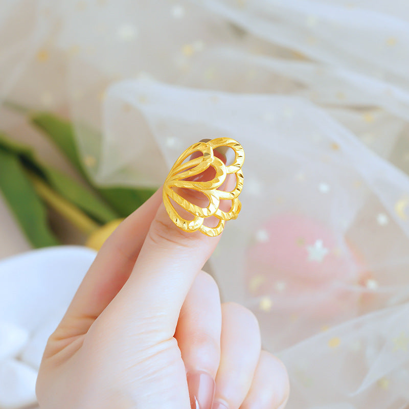 Women's Advanced Design Exaggerated Opening Real Bronze Rings