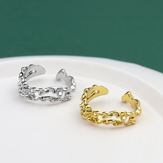 Hollow Hole Light Luxury Personality Sterling Rings